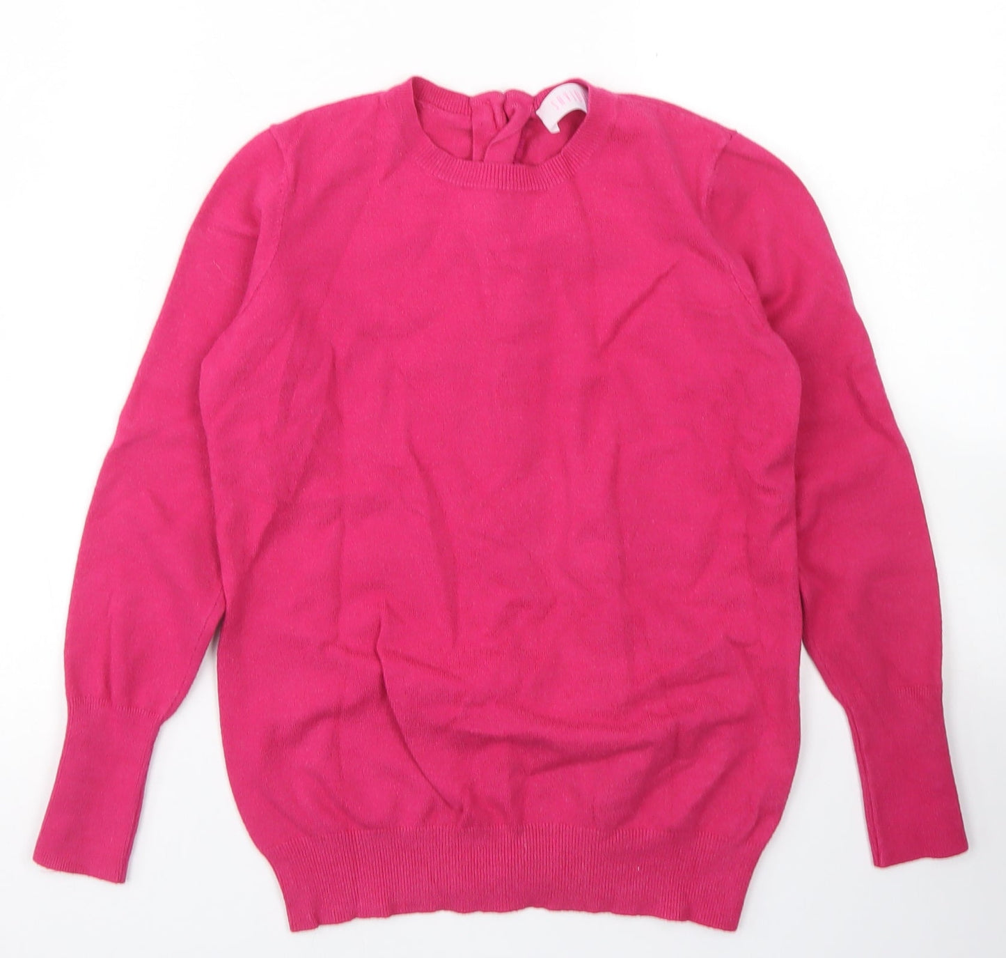 Savida Womens Pink Crew Neck  Viscose Pullover Jumper Size XS