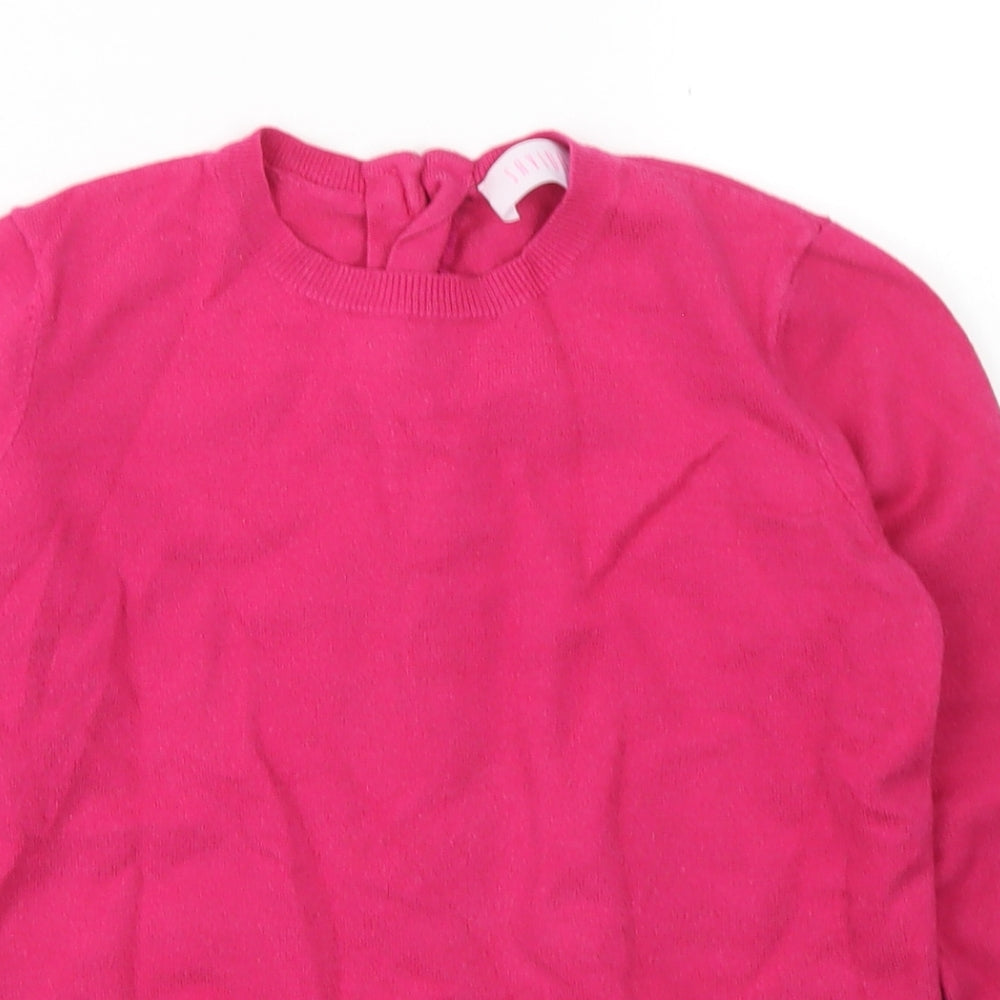 Savida Womens Pink Crew Neck  Viscose Pullover Jumper Size XS