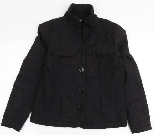 Tendenza Womens Black   Jacket Coat Size 8  Button