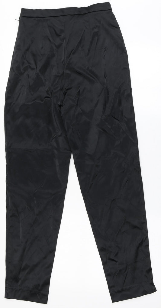 Marks and Spencer Womens Black  Nylon Trousers  Size 12 L26.5 in Regular Zip