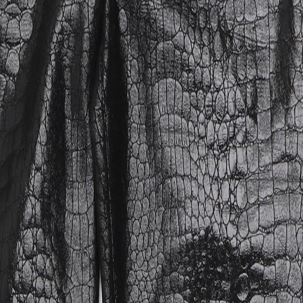 Motel Womens Black Animal Print Polyester Trousers  Size XS L31 in Regular Button - Snake Print