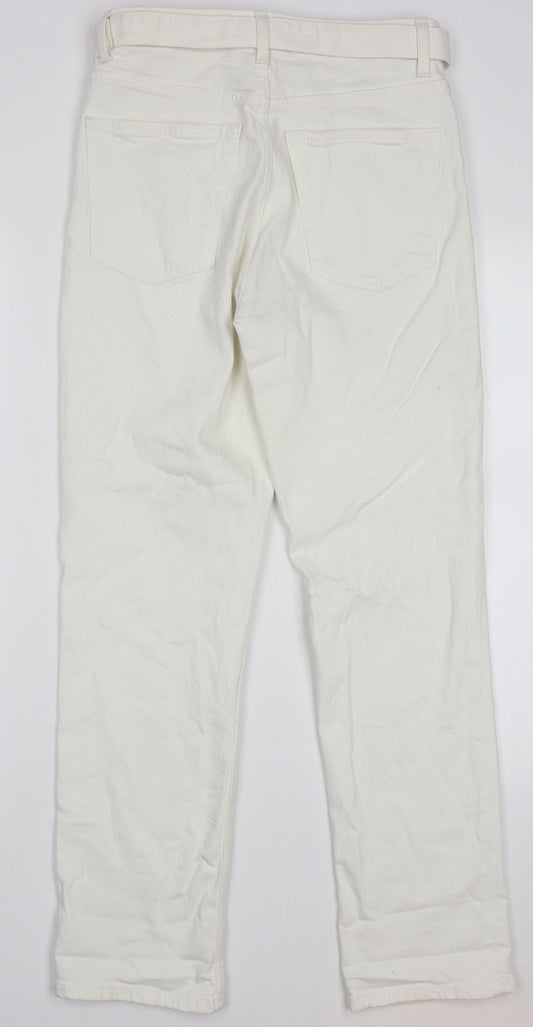 Topshop Womens White  Coir Straight Jeans Size 28 L28 in Regular Button