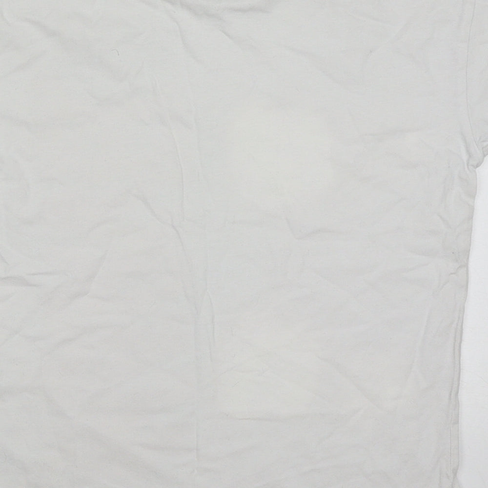 George Boys White  Cotton Basic T-Shirt Size 9-10 Years Crew Neck Pullover - Marvel