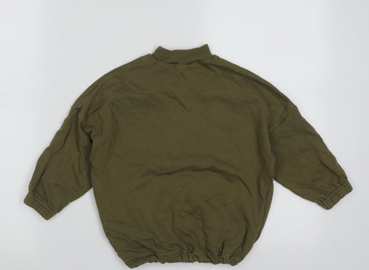 NEXT Girls Green Crew Neck  Cotton Pullover Jumper Size 3 Years  Pullover - crop jumper