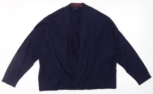 Marks and Spencer Womens Blue V-Neck  Cotton Cardigan Jumper Size 14