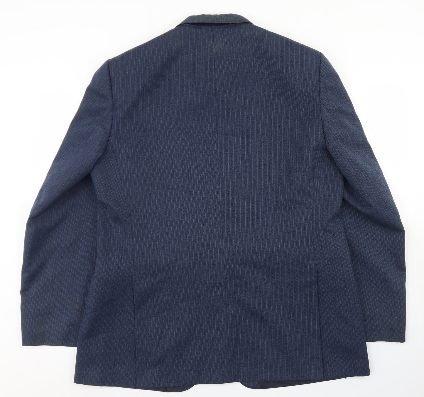 Canda Mens Blue Striped Wool Jacket Blazer Size 44