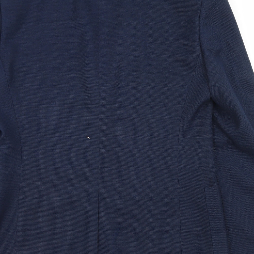 Preworn Mens Blue  Polyester Jacket Blazer Size 36