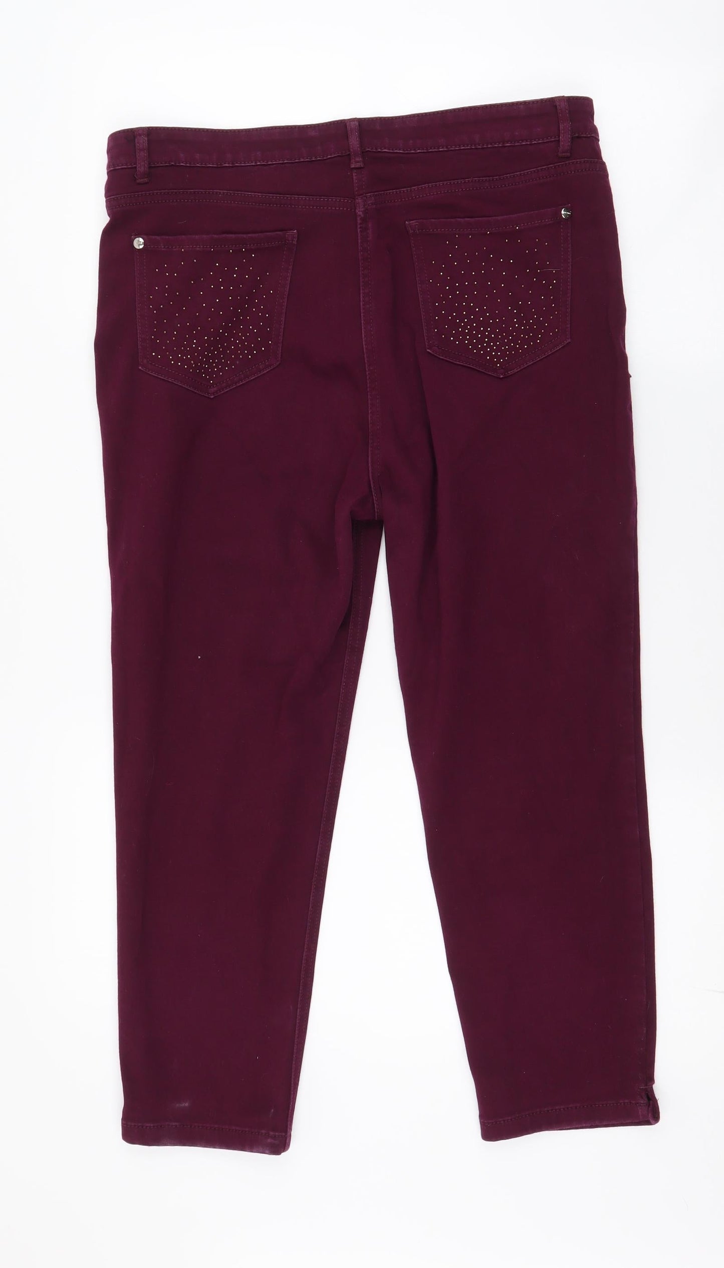 Per Una Womens Purple  Polyester Skinny Jeans Size 32 in L22.5 in Regular Zip - short leg length
