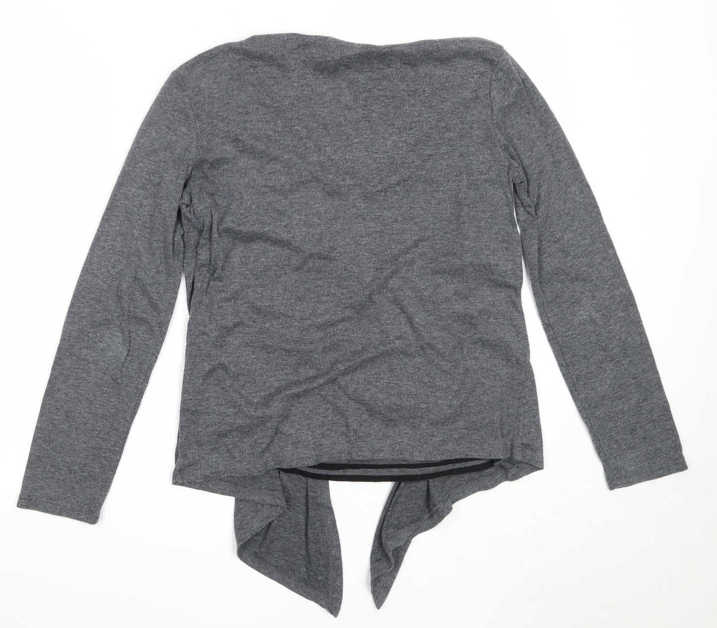 Marks and Spencer Womens Grey Round Neck  Polyester Cardigan Jumper Size 10