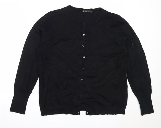 Dunnes Stores Womens Black Round Neck  Viscose Pullover Jumper Size 18