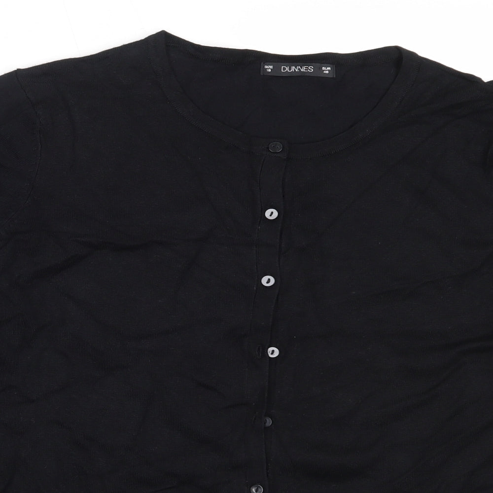 Dunnes Stores Womens Black Round Neck  Viscose Pullover Jumper Size 18