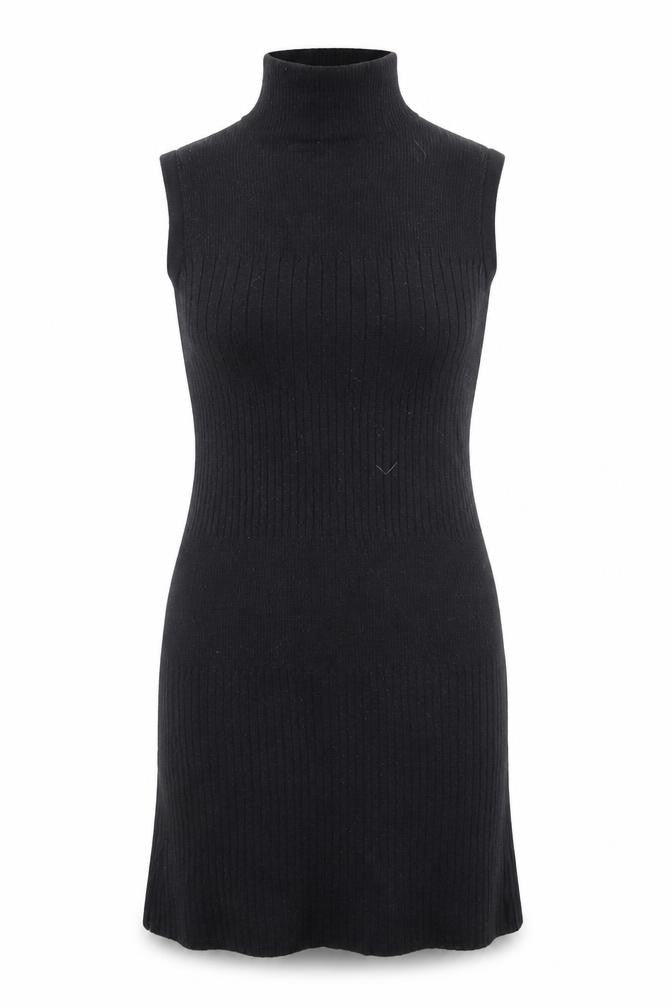 River Island Womens Black High Neck  Viscose Vest Jumper Size 8