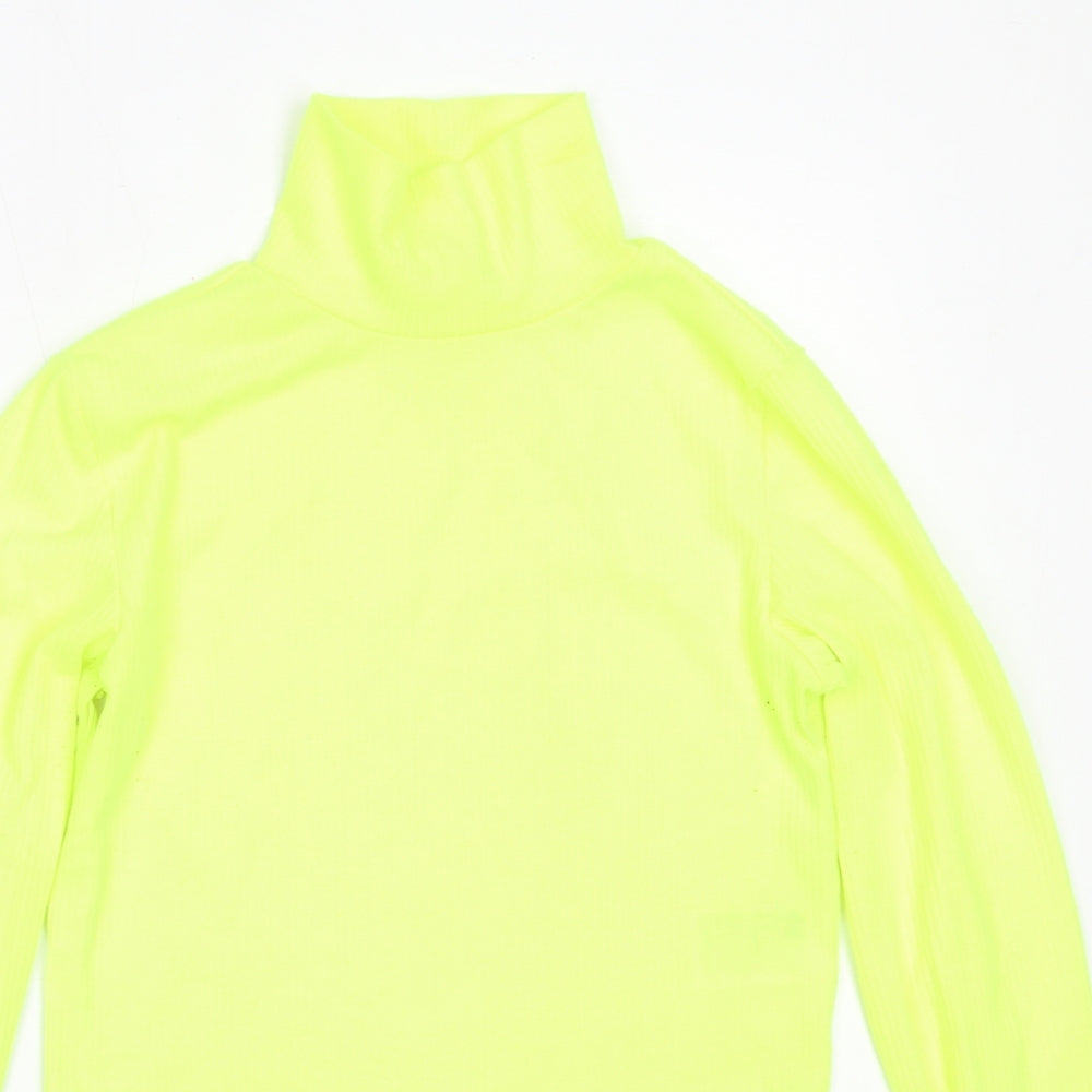 H&M Womens Green High Neck  Polyester Pullover Jumper Size S