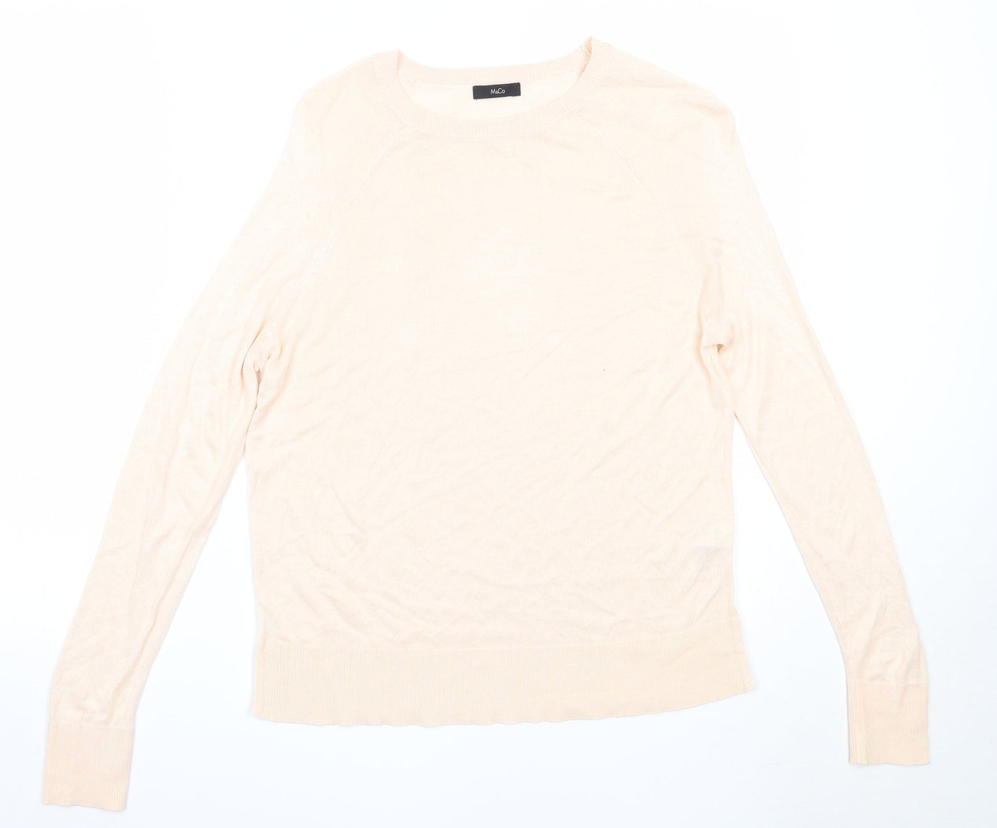 M&Co Womens Pink Round Neck  Viscose Pullover Jumper Size 10