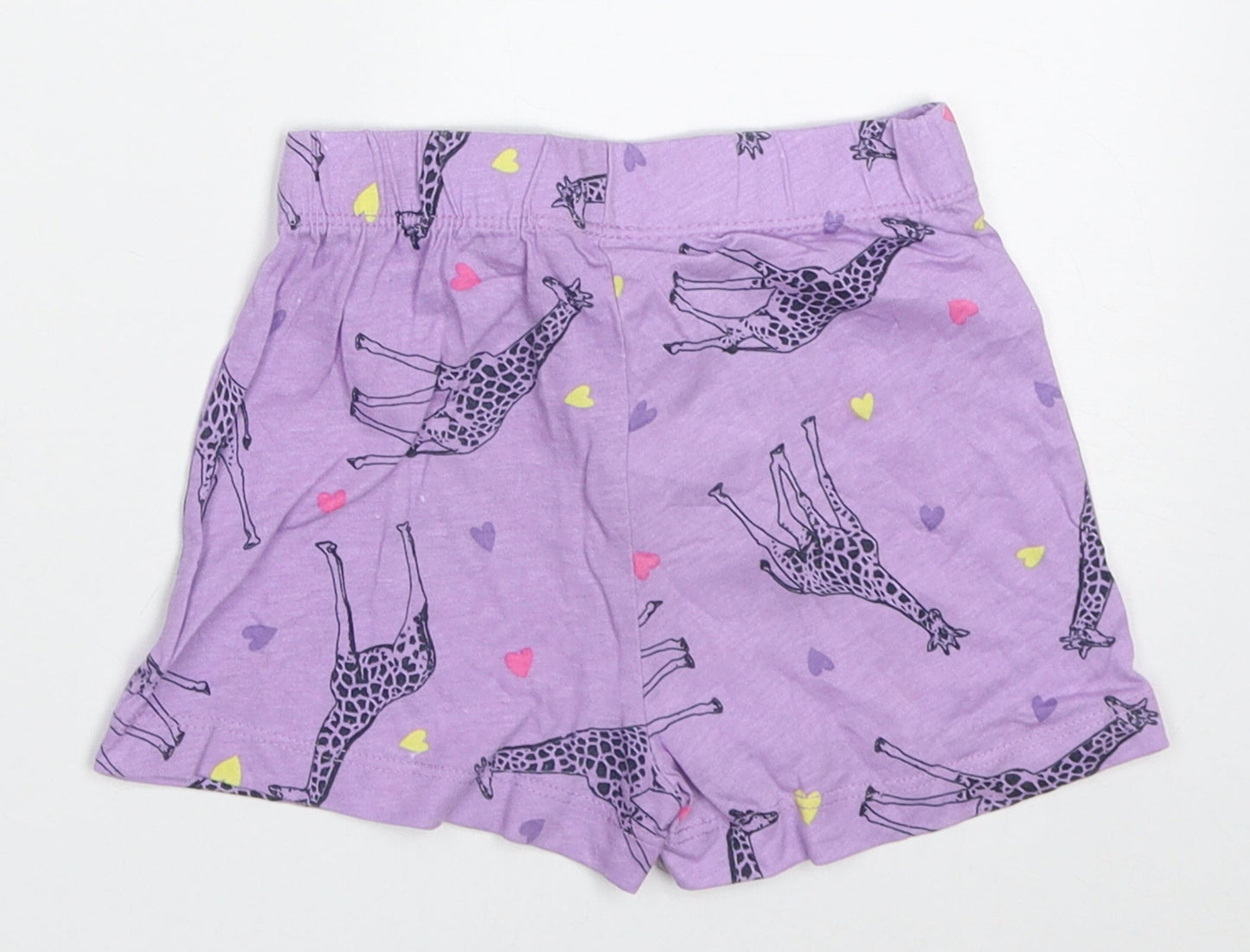 Dunnes Stores Girls Purple Geometric Cotton Cami Sleep Shorts Size 2-3 Years  Pullover - Giraffe print