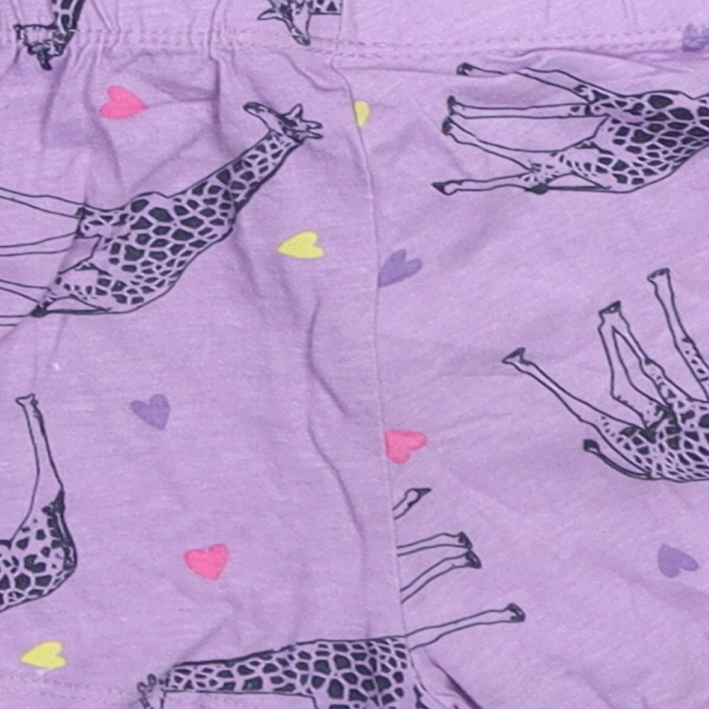 Dunnes Stores Girls Purple Geometric Cotton Cami Sleep Shorts Size 2-3 Years  Pullover - Giraffe print
