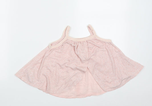 NEXT Girls Pink Geometric Polyester Basic Tank Size 3 Years Square Neck Pullover - Sequin detail