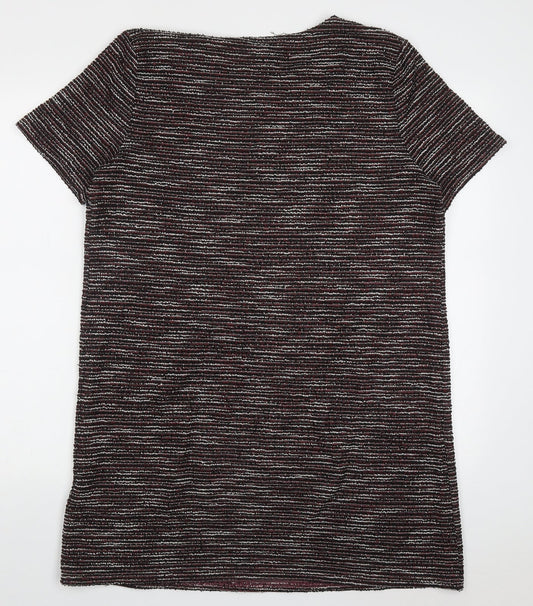 New Look Womens Red Striped Polyester T-Shirt Dress  Size 16  Crew Neck Pullover