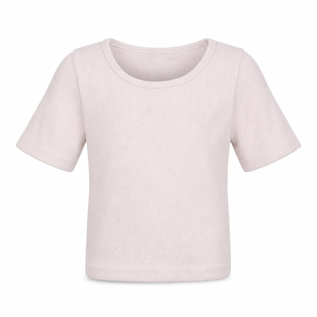 Dunnes Girls Pink  Nylon Basic T-Shirt Size 8-9 Years Crew Neck Pullover