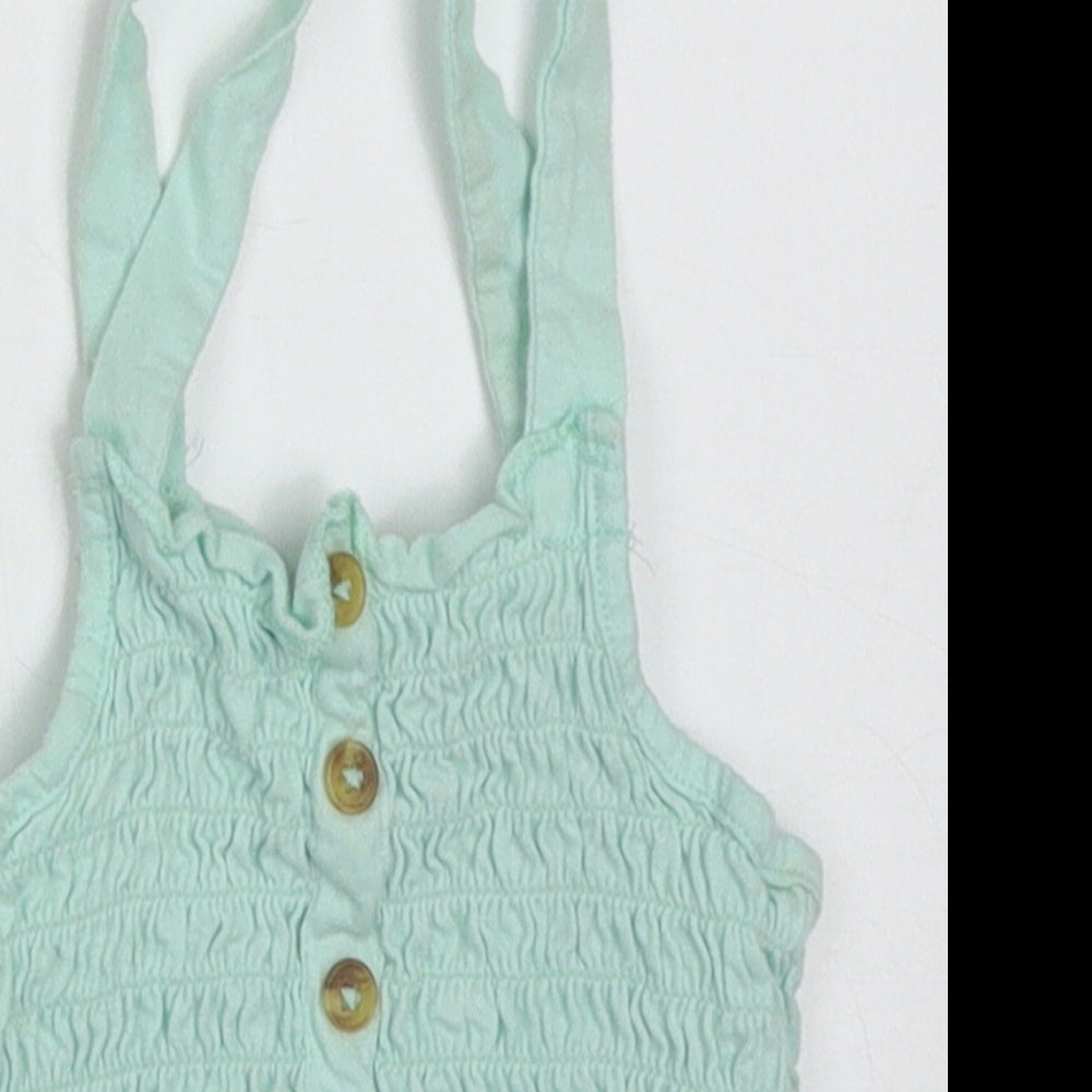 pep&co Girls Green  Cotton Basic Tank Size 5-6 Years Square Neck Pullover