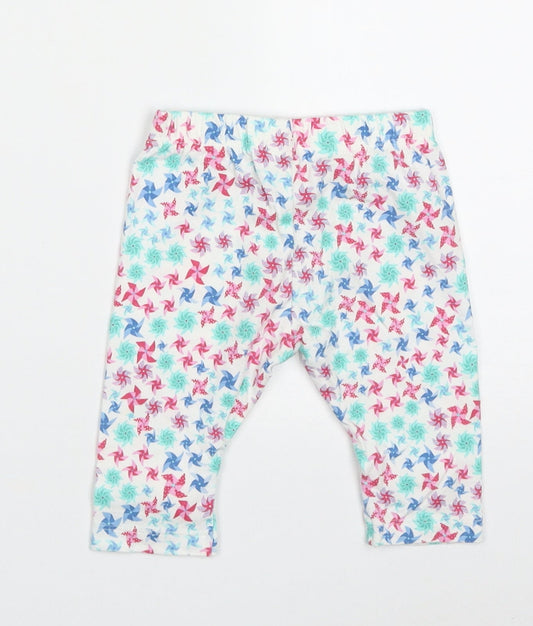 mini clubs Girls Pink Geometric Cotton Capri Trousers Size 12-18 Months  Pullover