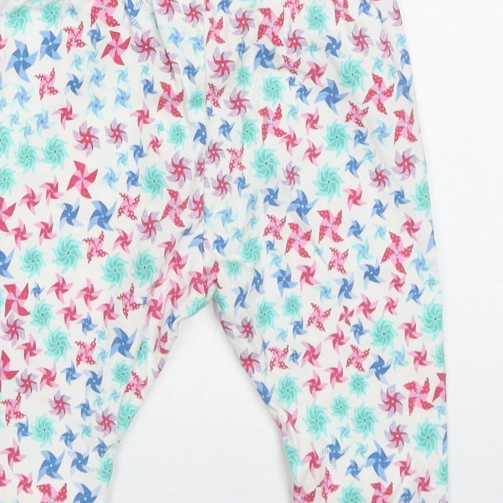 mini clubs Girls Pink Geometric Cotton Capri Trousers Size 12-18 Months  Pullover