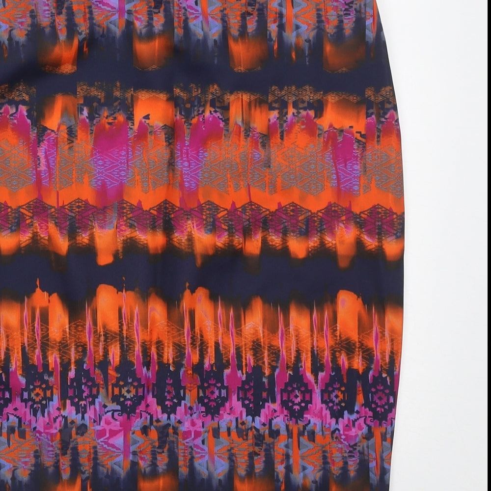 savida Womens Multicoloured Geometric Polyester A-Line Skirt Size S
