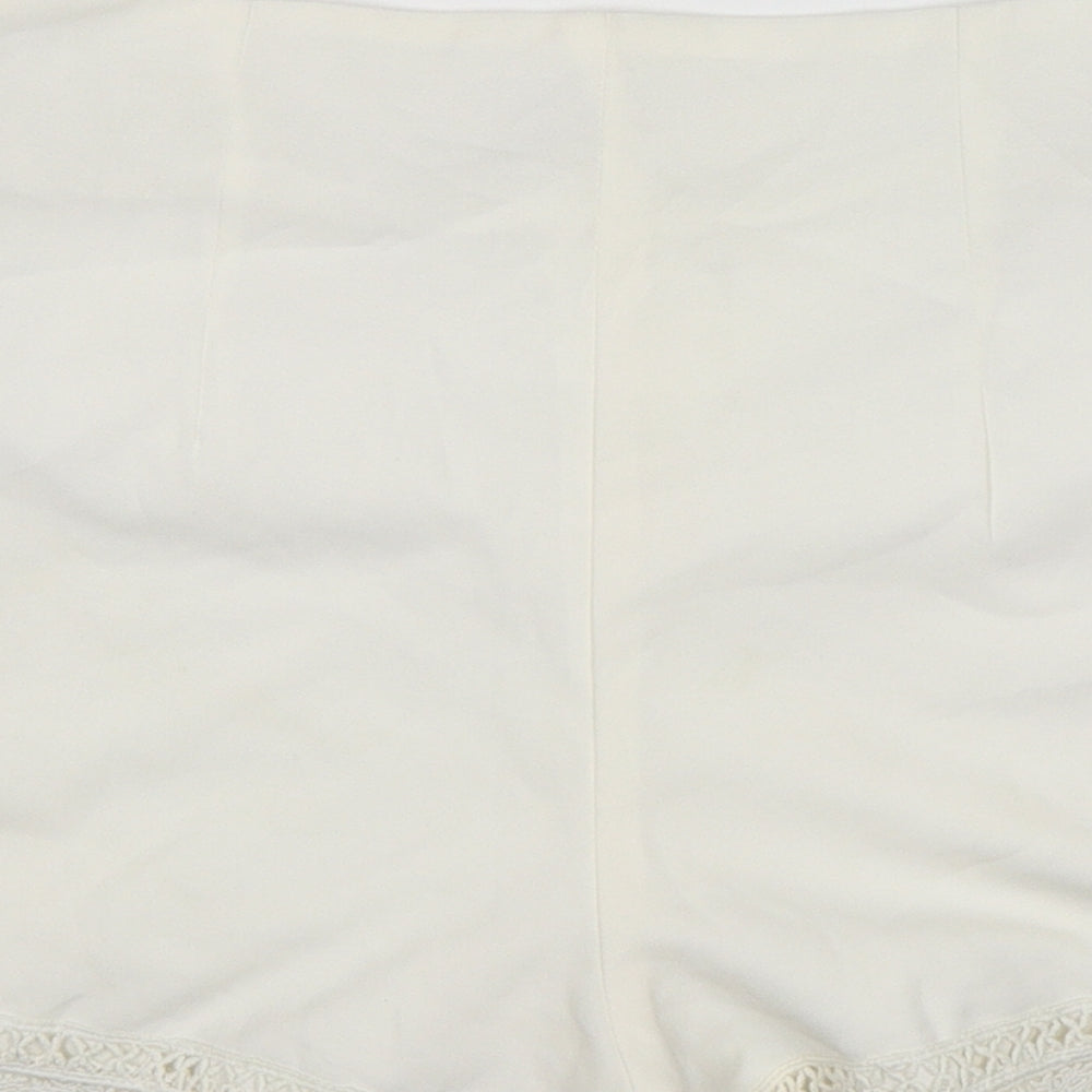 Boohoo Womens White  Polyester Sailor Shorts Size 10 L3 in Regular Zip