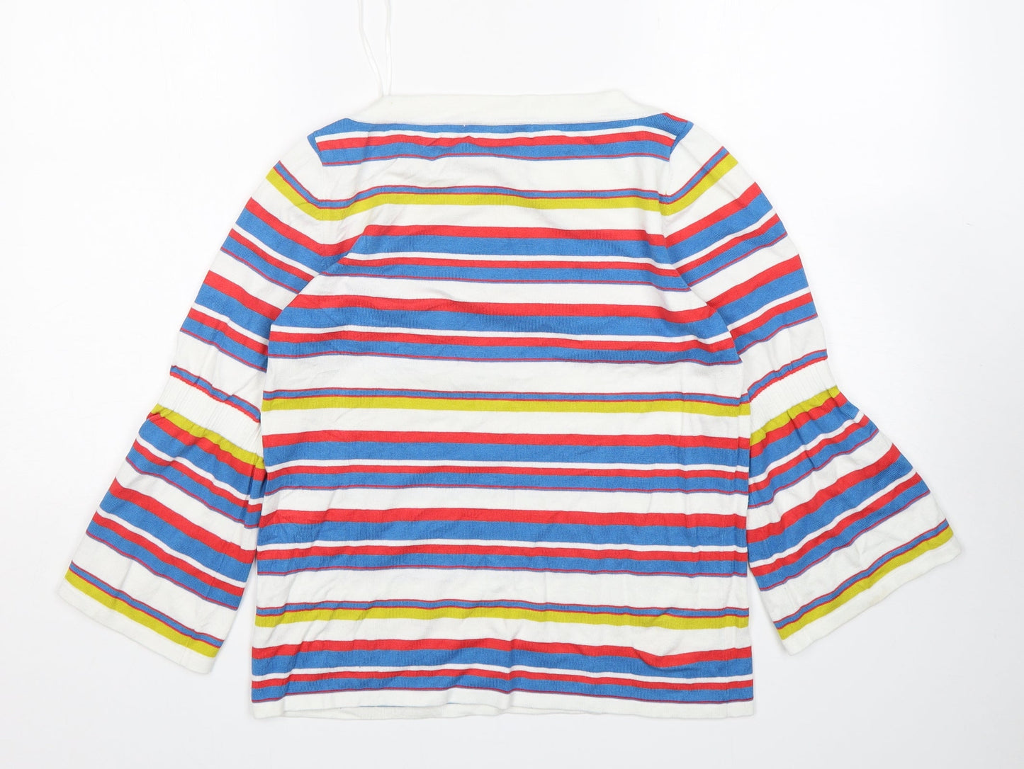NEXT Womens Multicoloured Round Neck Striped Viscose Pullover Jumper Size 12