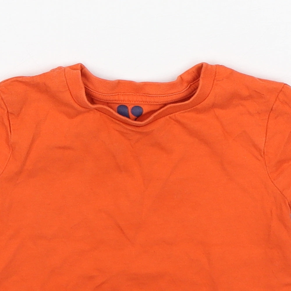 Matalan Boys Orange  Cotton Basic T-Shirt Size 12-18 Months Round Neck Pullover