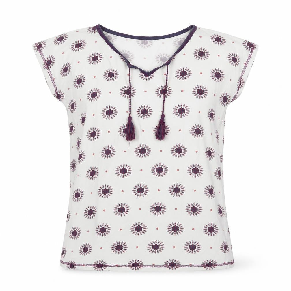 Avon Womens Multicoloured Geometric Cotton Top Pyjama Top Size 10