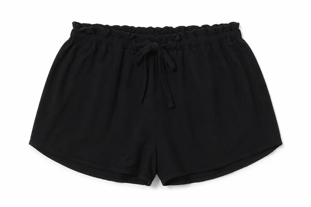 H&M Womens Black  Viscose Mom Shorts Size 10  Regular