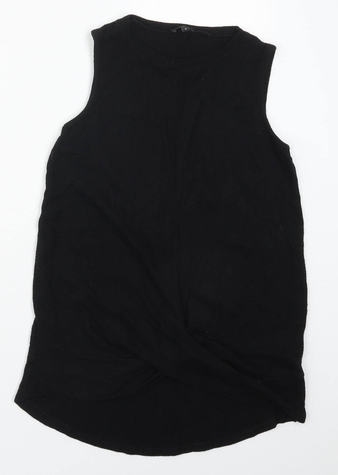 River Island Womens Black  Viscose Basic Tank Size 6 Round Neck