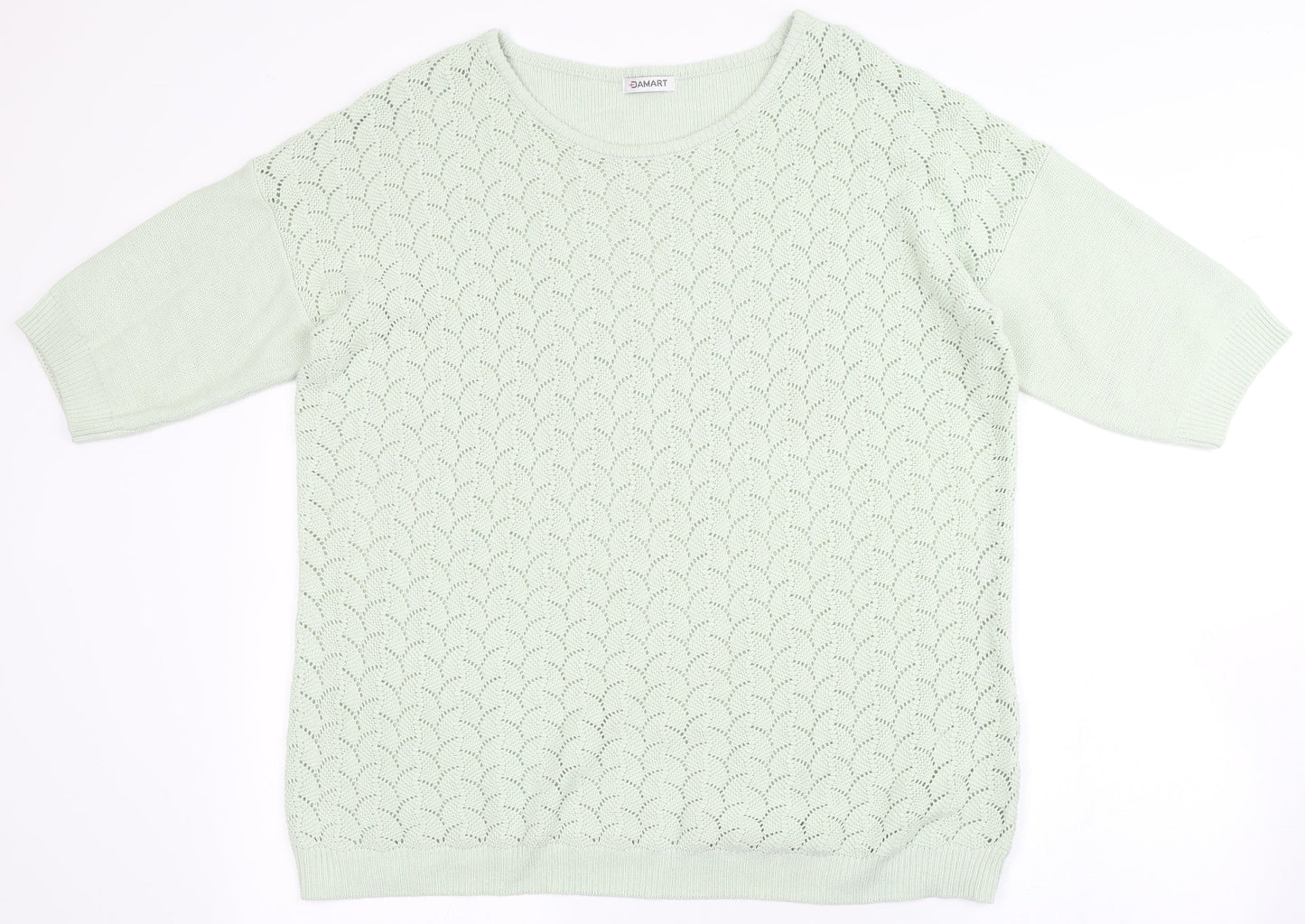 Damart Womens Green Round Neck  Acrylic Pullover Jumper Size L