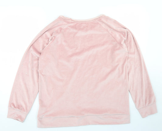 La Marquise Womens Pink  Polyester Pullover Sweatshirt Size M