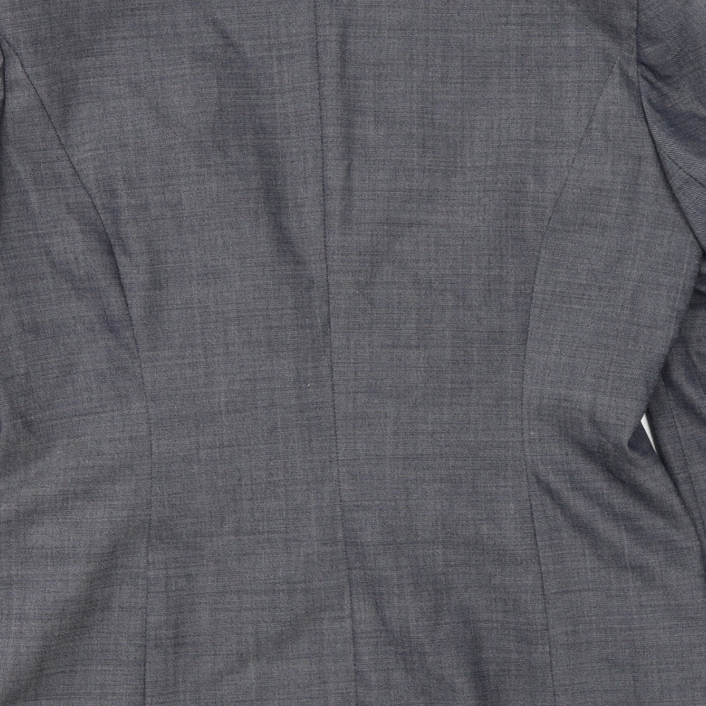 For Women Womens Grey  Polyester Jacket Blazer Size 14   - Padded Shoulders