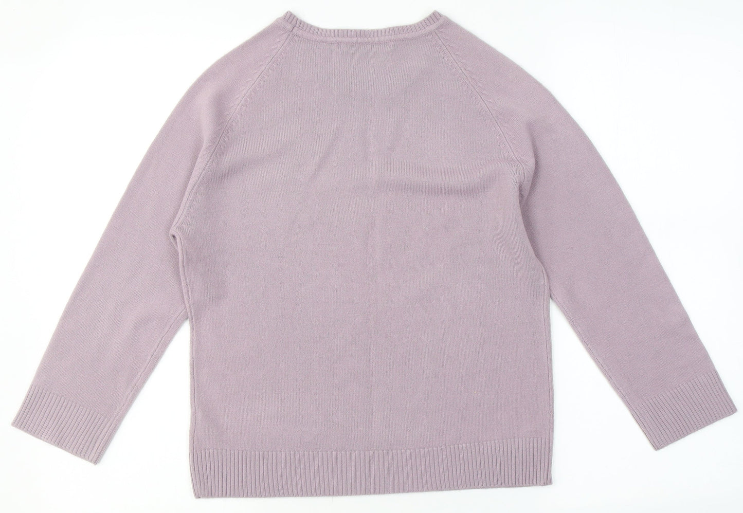 Dunnes Stores Womens Pink Round Neck  Acrylic Pullover Jumper Size M