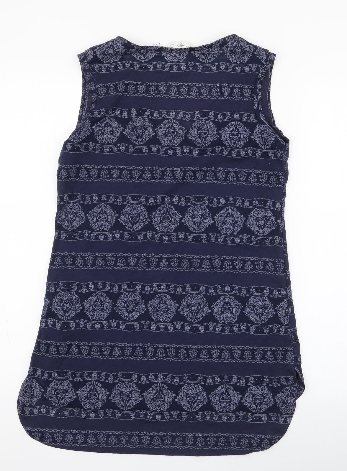 New Look Womens Blue Paisley Polyester Jersey Tank Size 8 Round Neck