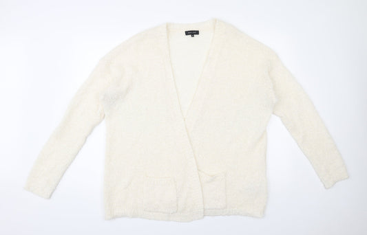 New Look Womens Ivory Round Neck  Acrylic Cardigan Jumper Size 18