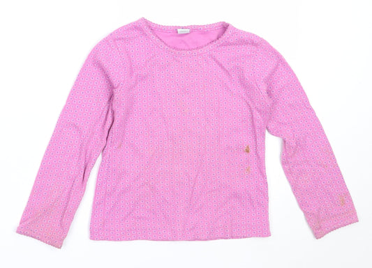 Adams Girls Pink  Cotton Basic T-Shirt Size 5 Years Round Neck
