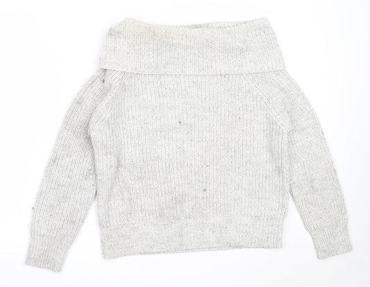 New Look Womens Grey Roll Neck  Acrylic Pullover Jumper Size M