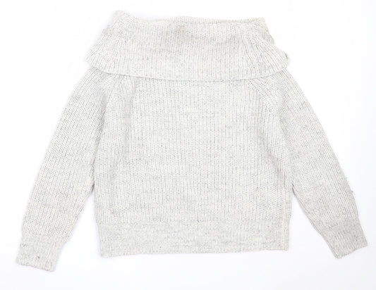 New Look Womens Grey Roll Neck  Acrylic Pullover Jumper Size M