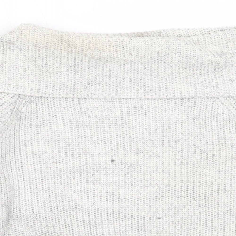 New Look Womens Grey Roll Neck  Acrylic Pullover Jumper Size M