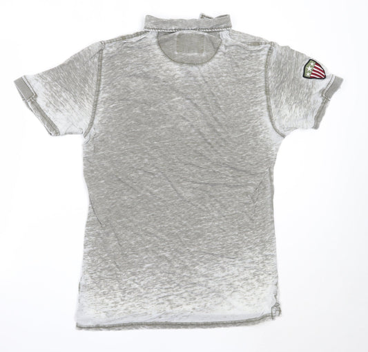 Hard Rock Mens Grey  Cotton  T-Shirt Size M Collared  - hard rock glasgow