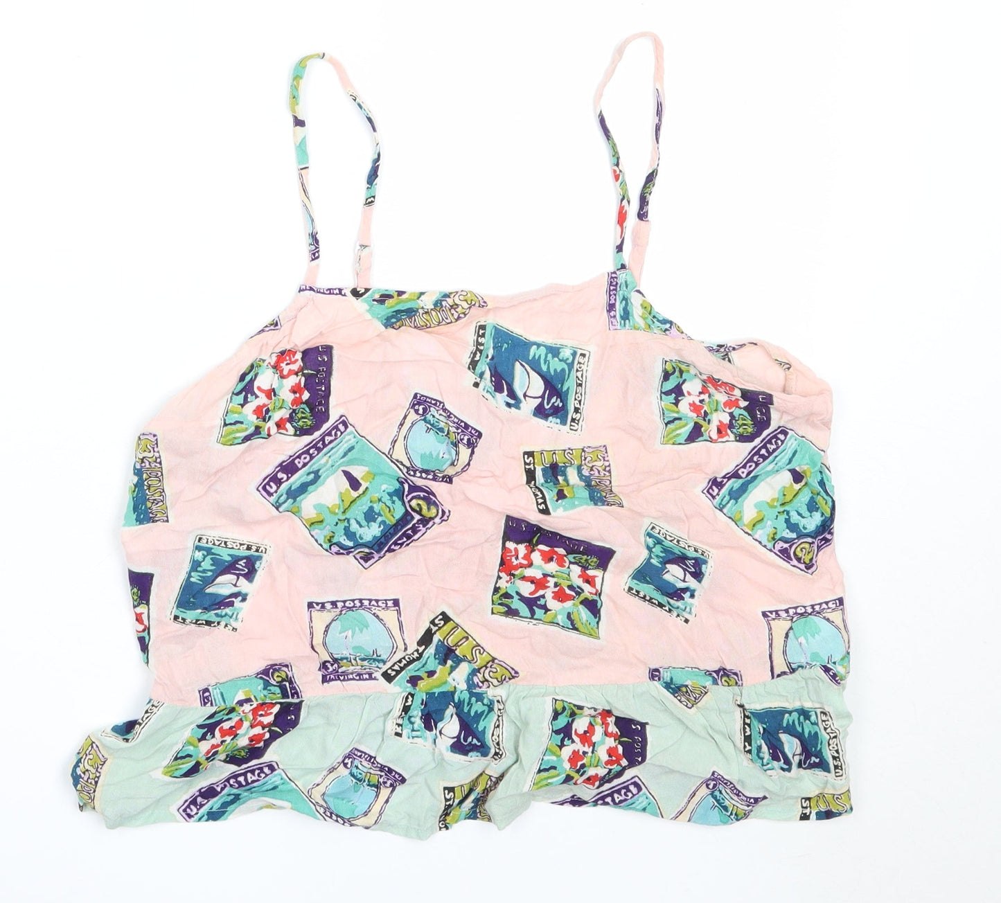 Chelsea Girl Womens Pink  Viscose Camisole Blouse Size 10 Square Neck