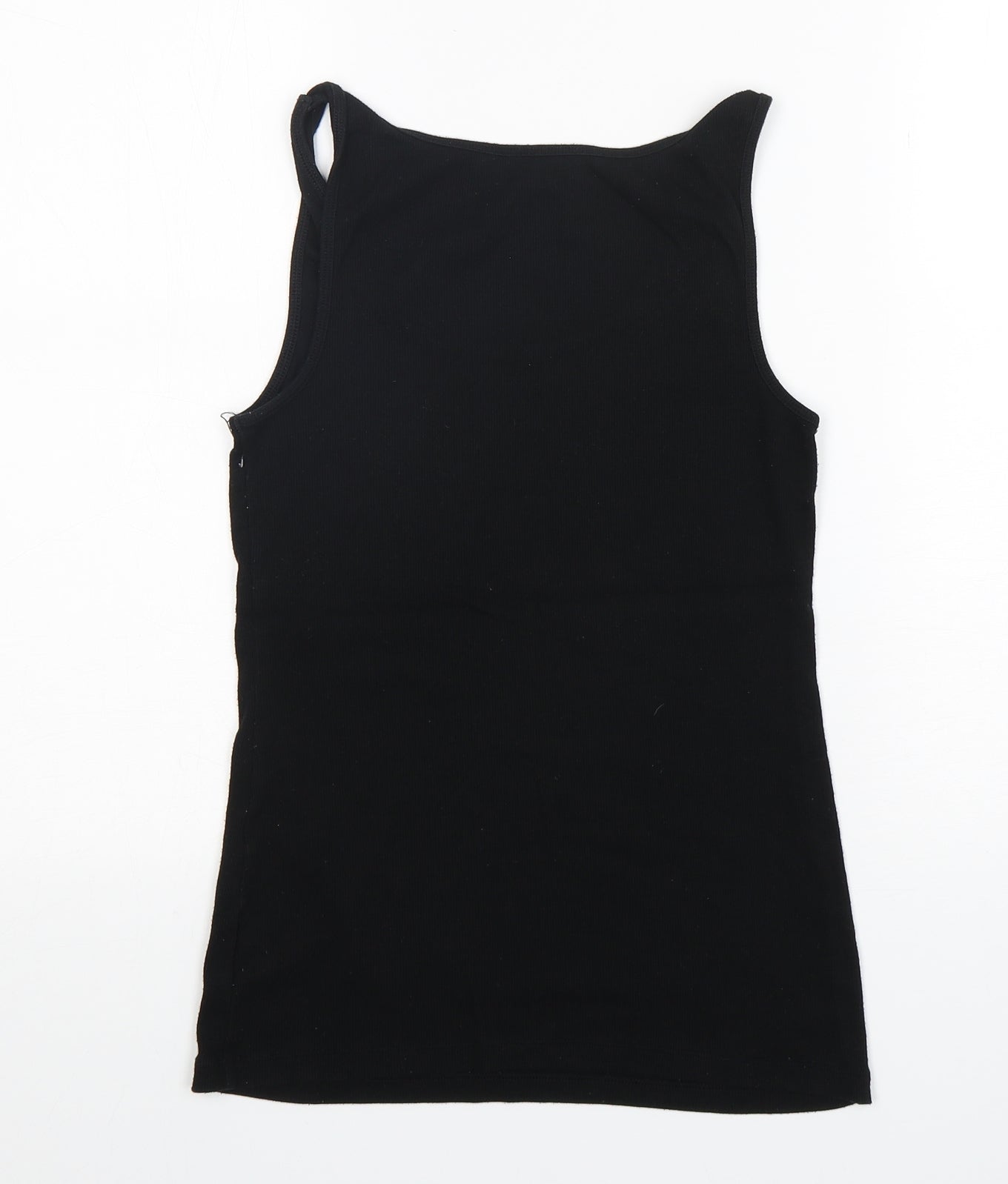Gap Womens Black  Cotton Basic Tank Size L Round Neck