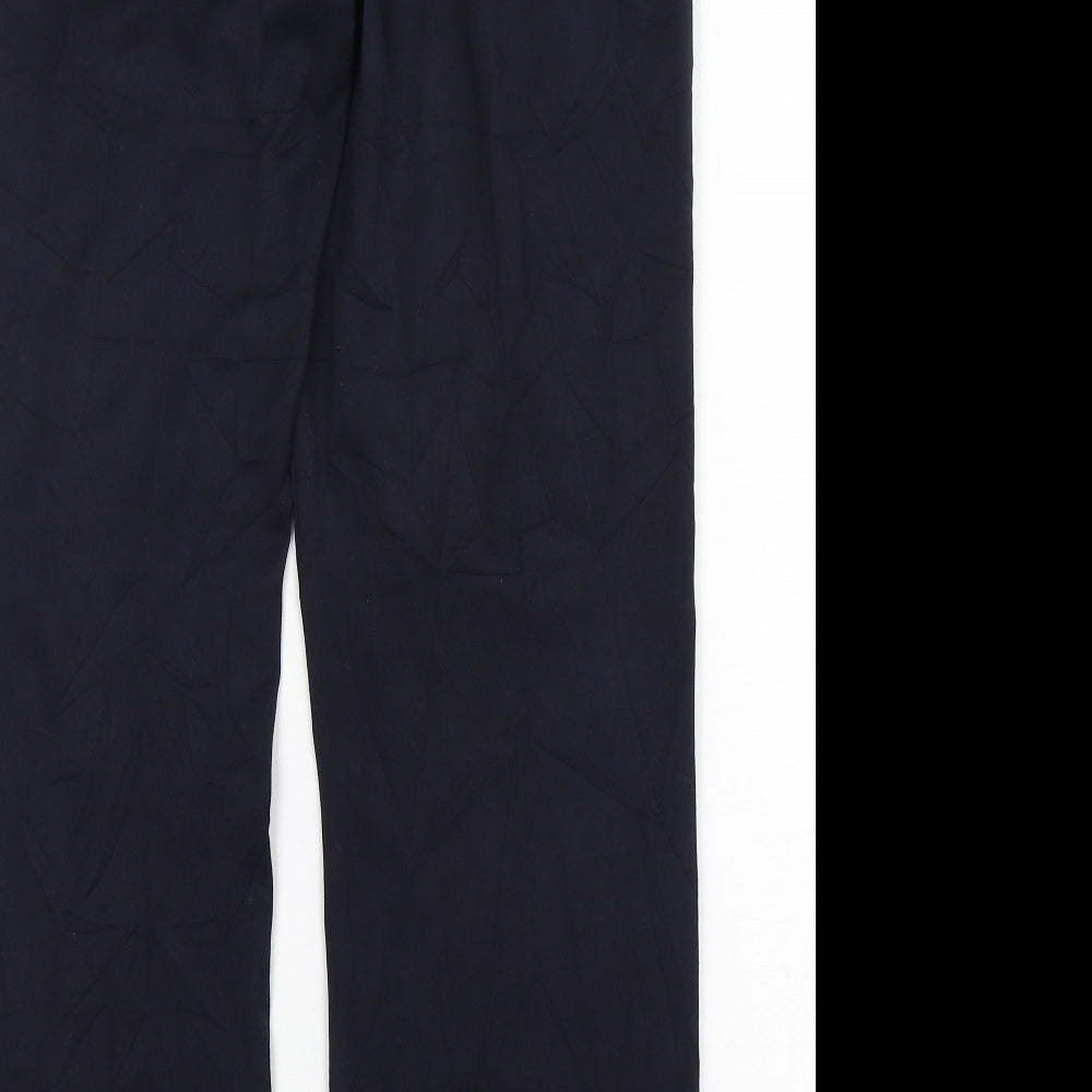 Marks and Spencer Womens Blue  Polyester Trousers  Size 12 L31 in Regular Zip