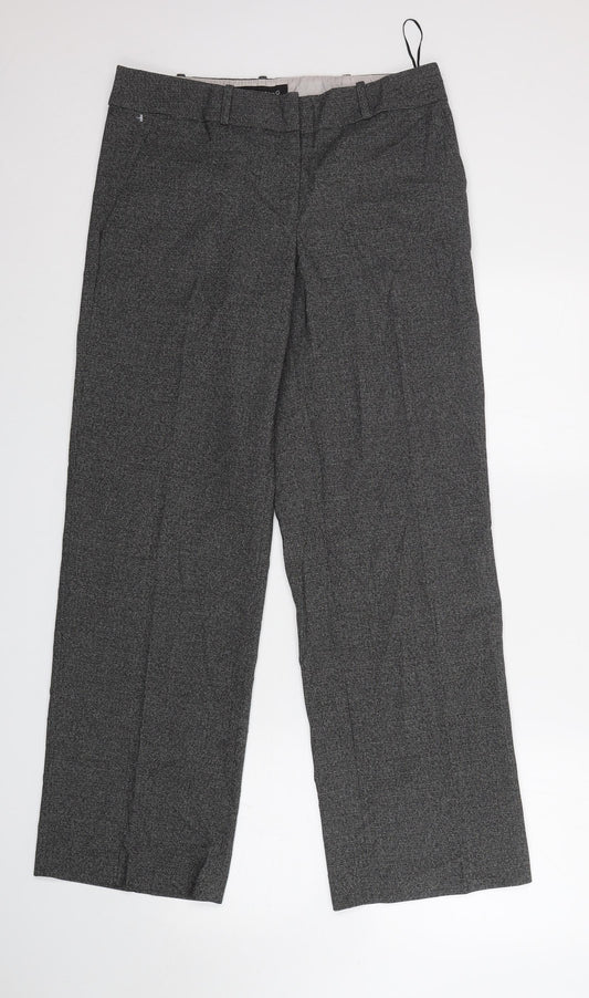 NEXT Womens Grey  Polyester Trousers  Size 12 L32 in Regular Zip
