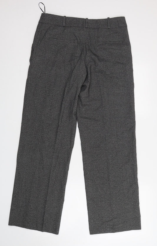 NEXT Womens Grey  Polyester Trousers  Size 12 L32 in Regular Zip