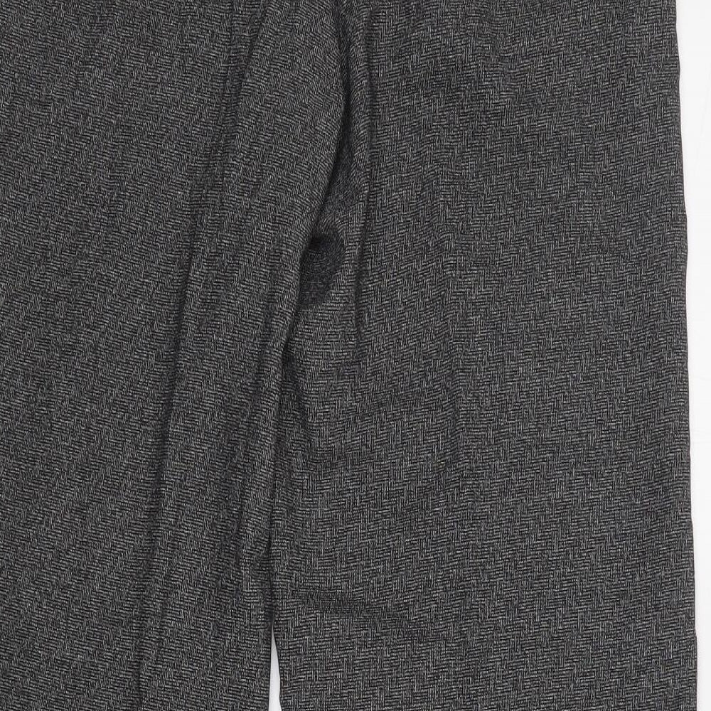 NEXT Womens Grey  Polyester Trousers  Size 12 L32 in Regular Zip